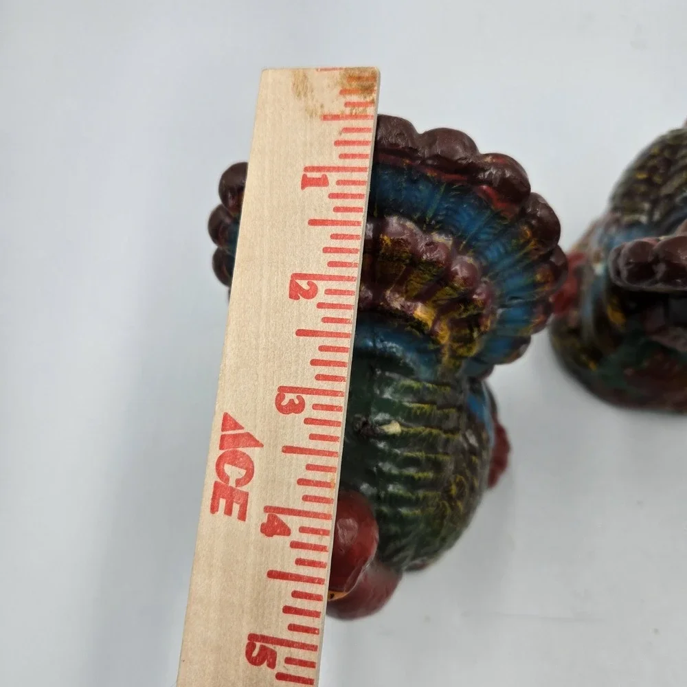 Set Vintage New Nos Turkey Candles Thanksgiving Fall 1950s MCM Colorful Primitiv